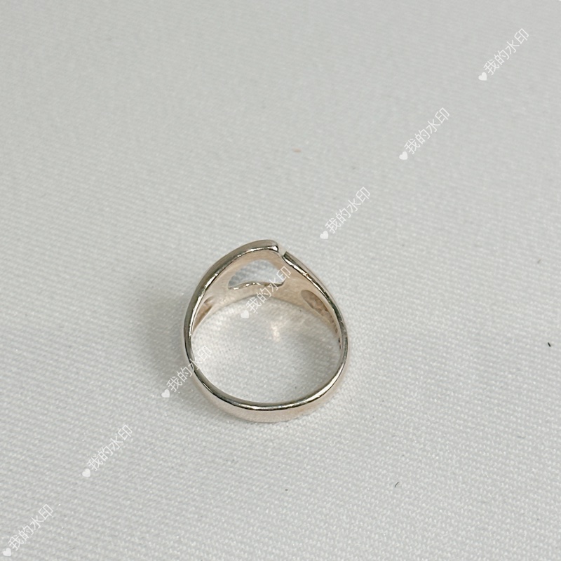 莉亞精品♡ Tiffany&co愛心銀戒指 戒圍8二手美品-3
