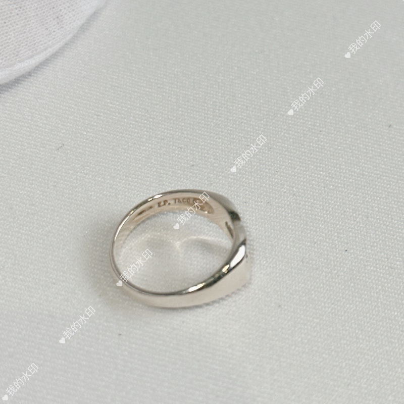 莉亞精品♡ Tiffany&co愛心銀戒指 戒圍8二手美品-4