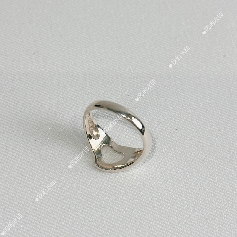 莉亞精品♡ Tiffany&co愛心銀戒指 戒圍8二手美品-5