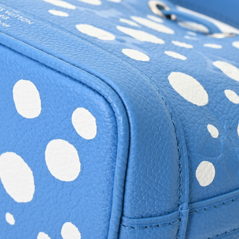 路易威登 Monogram Empreinte Nano Noe LV×YK Yayoi Kusama 2-Way Blue Clair M81985 男孩皮革手提包，未使用-9
