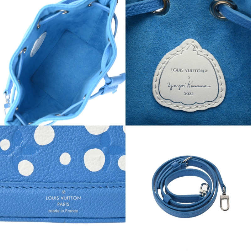 路易威登 Monogram Empreinte Nano Noe LV×YK Yayoi Kusama 2-Way Blue Clair M81985 男孩皮革手提包，未使用-10