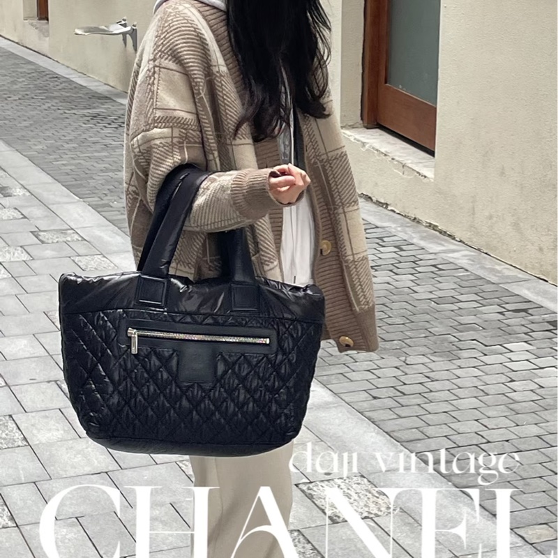 莉亞精品♡Chanel A48611 手提空氣包 黑 九新美包-1