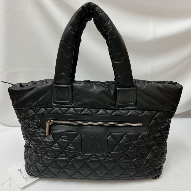 莉亞精品♡Chanel A48611 手提空氣包 黑 九新美包-3