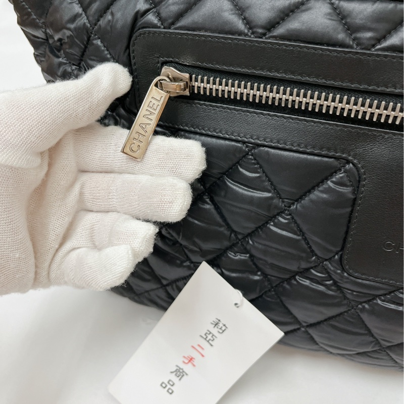 莉亞精品♡Chanel A48611 手提空氣包 黑 九新美包-4