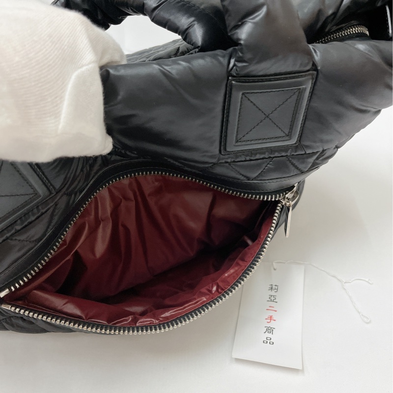 莉亞精品♡Chanel A48611 手提空氣包 黑 九新美包-5