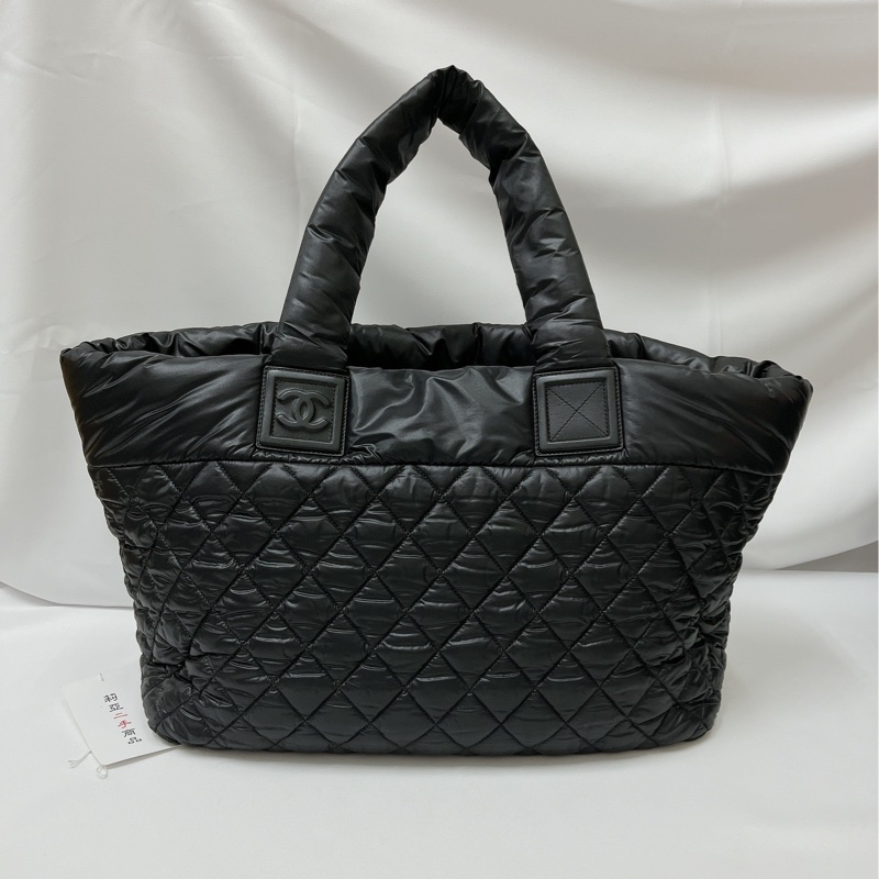 莉亞精品♡Chanel A48611 手提空氣包 黑 九新美包-6