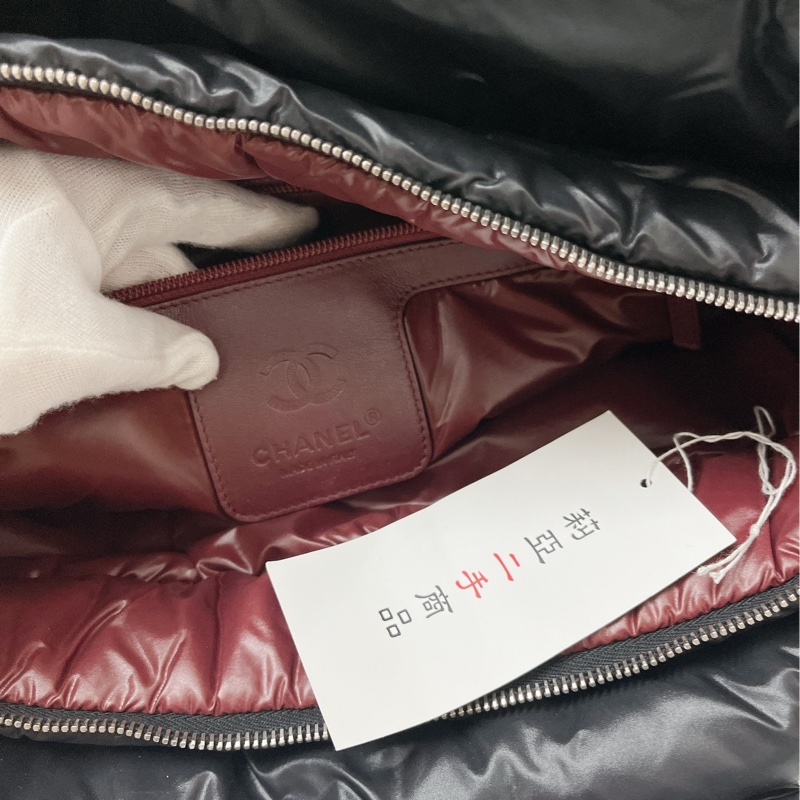 莉亞精品♡Chanel A48611 手提空氣包 黑 九新美包-19