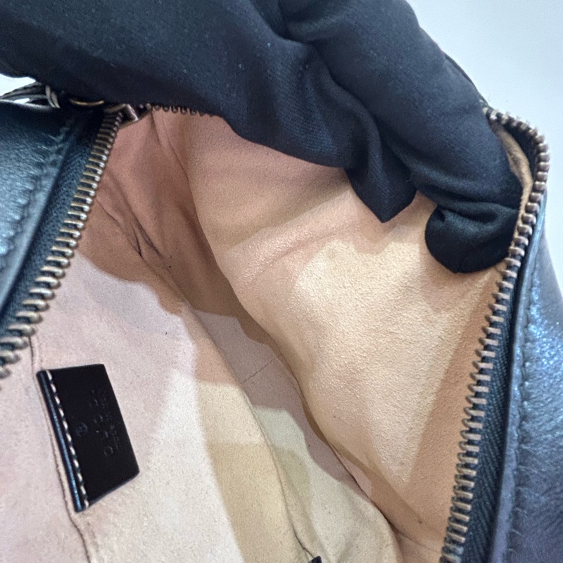 GUCCI黑牛皮金LOGO MARMONT相機包 小-5