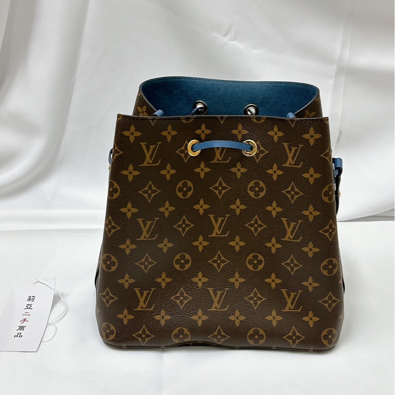 莉亞精品♡LV M43569 藍皮革水桶包 二手-2