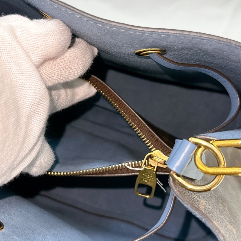 莉亞精品♡LV M43569 藍皮革水桶包 二手-13