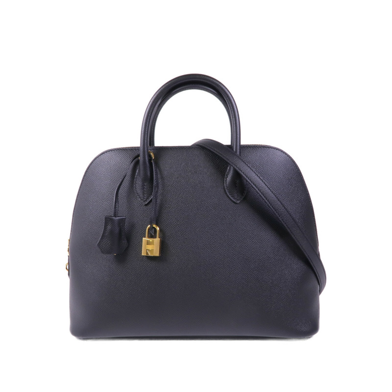 HERMES Epsom皮革Bolide 1923 30金扣手挽肩背兩用袋Noir-0