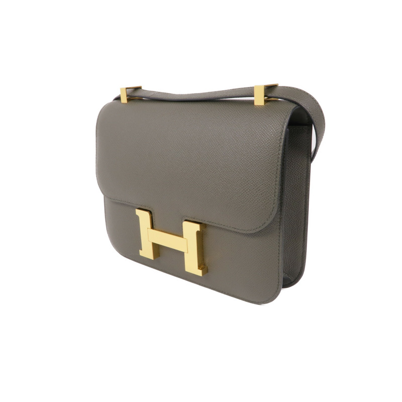 HERMES Epsom皮革Constance 24金扣肩背袋Vert De Gris-2