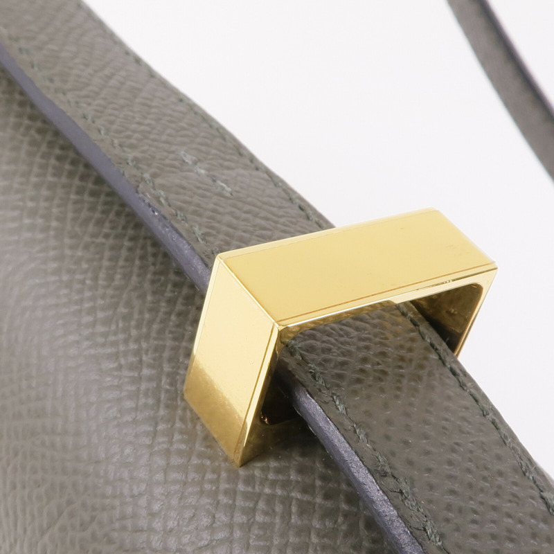 HERMES Epsom皮革Constance 24金扣肩背袋Vert De Gris-8