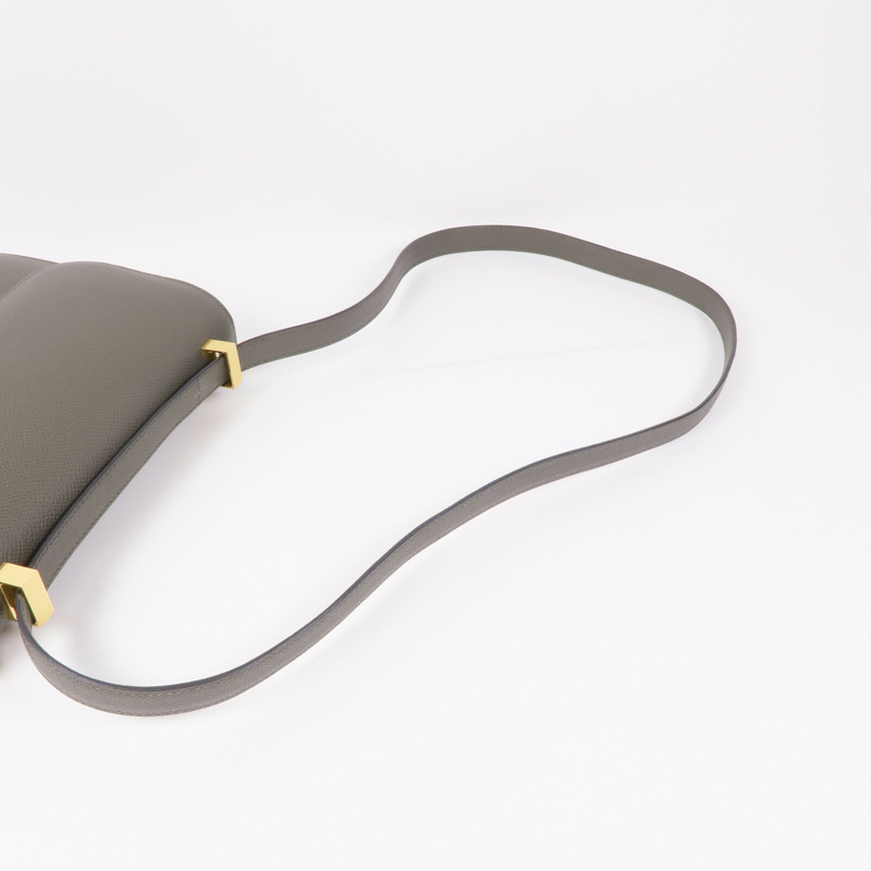 HERMES Epsom皮革Constance 24金扣肩背袋Vert De Gris-11