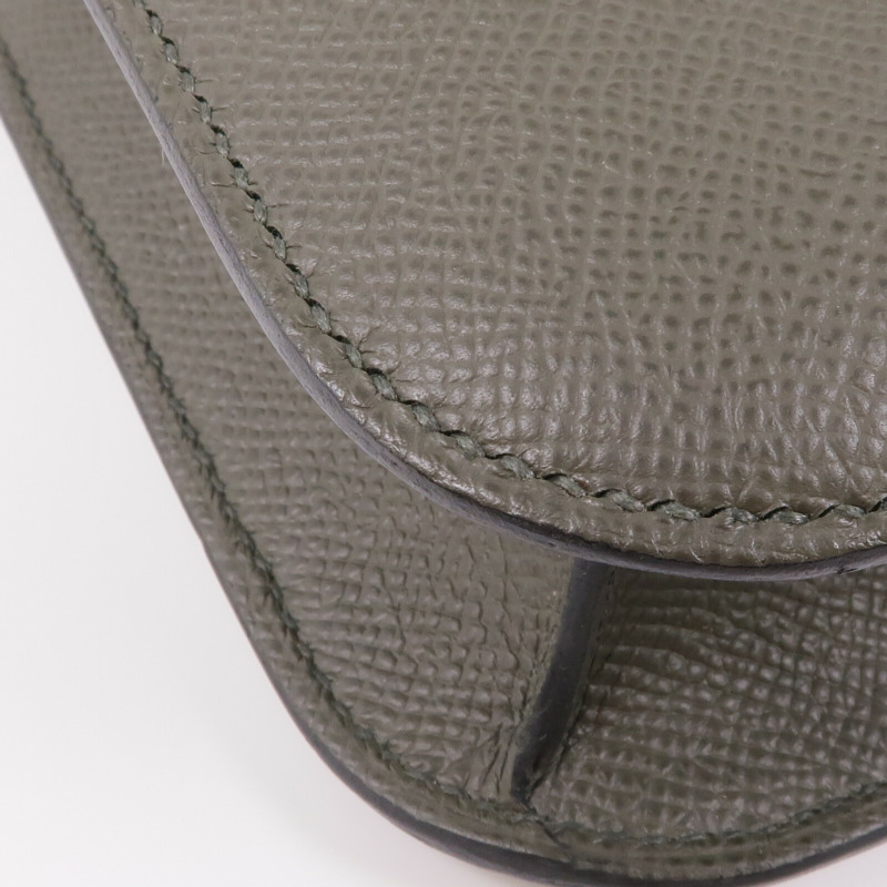 HERMES Epsom皮革Constance 24金扣肩背袋Vert De Gris-13