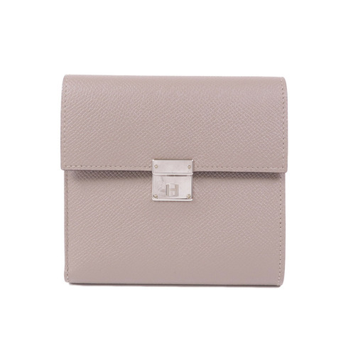 HERMES Epsom皮革Clic Wallet銀扣錢包Etoupe