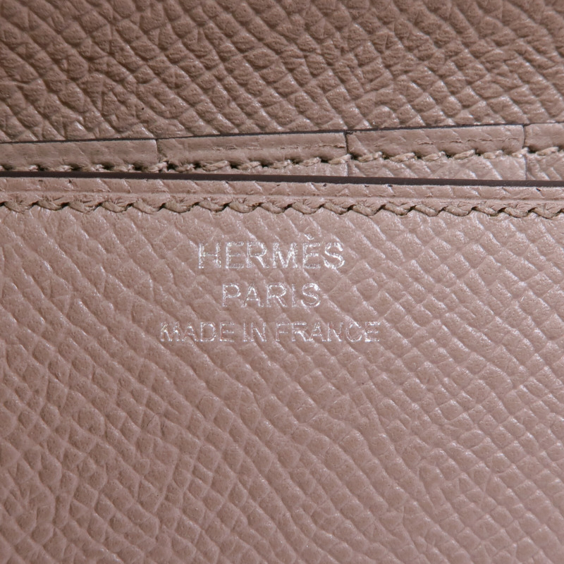 HERMES Epsom皮革Clic Wallet銀扣錢包Etoupe-7