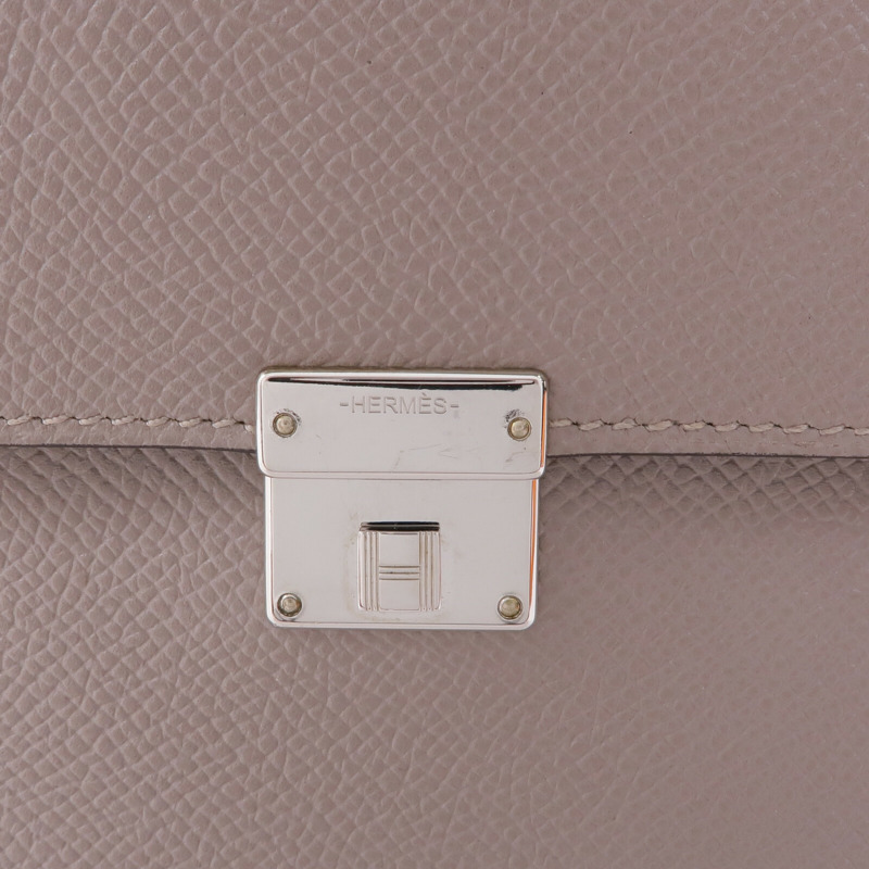 HERMES Epsom皮革Clic Wallet銀扣錢包Etoupe-8