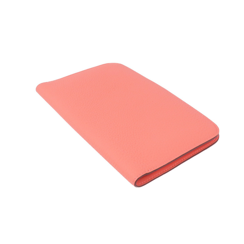 HERMES Clemence皮革Dogon銀扣長錢包Rose Candy-4