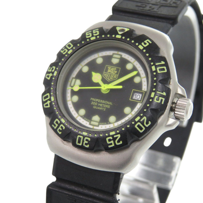 泰格豪雅 Formula 1 376.508 不鏽鋼橡膠黑色錶盤石英腕錶 1046 HEUER-3