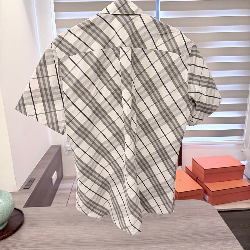 Burberry 灰白色格紋短袖襯衫-2