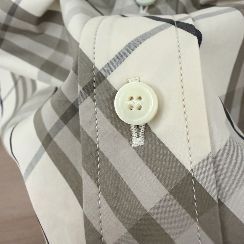 Burberry 灰白色格紋短袖襯衫-3