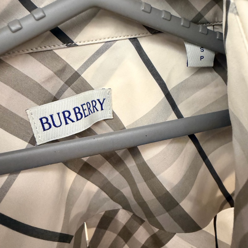 Burberry 灰白色格紋短袖襯衫-6