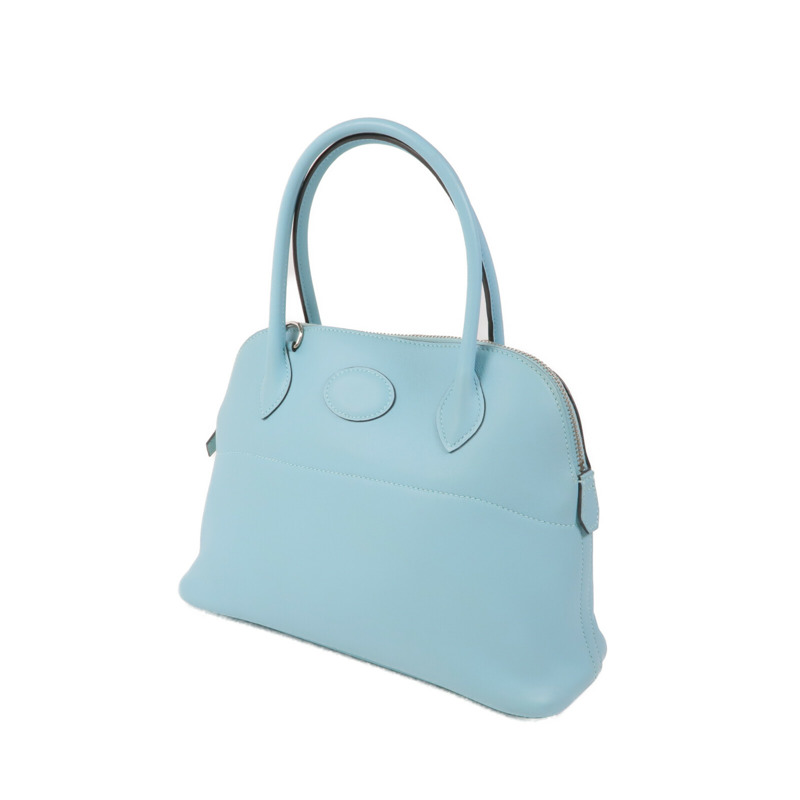 HERMES Swift皮革Bolide 27銀扣手挽肩背兩用袋Bleu Atoll-2