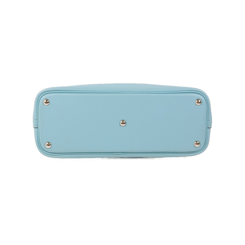HERMES Swift皮革Bolide 27銀扣手挽肩背兩用袋Bleu Atoll-3