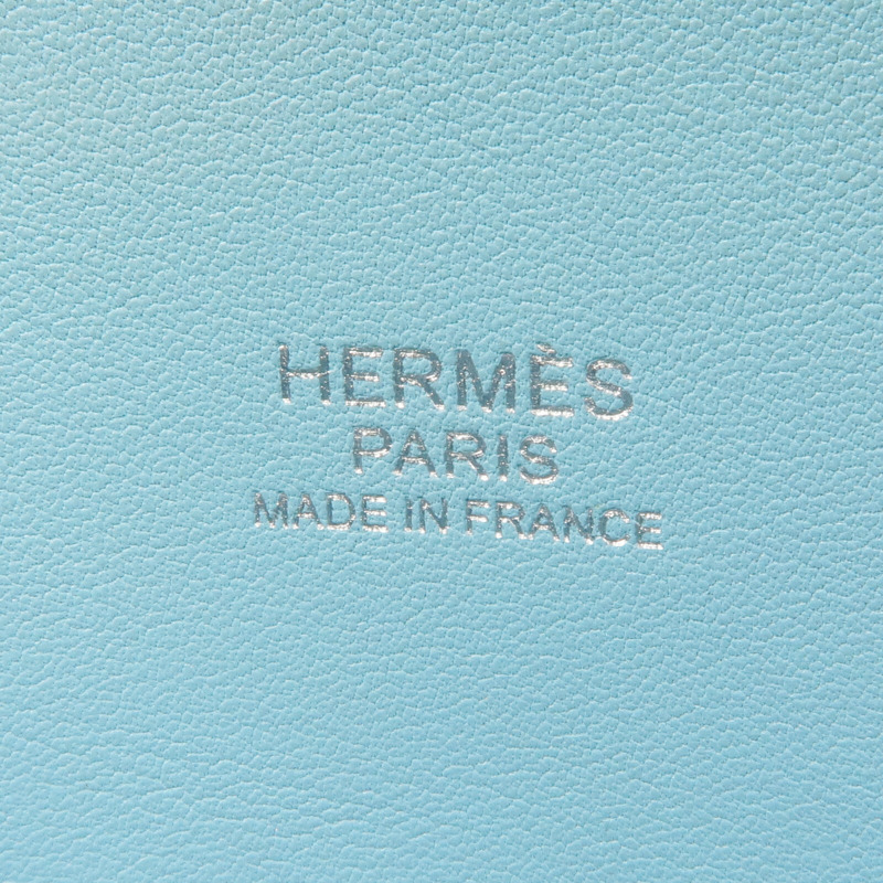 HERMES Swift皮革Bolide 27銀扣手挽肩背兩用袋Bleu Atoll-6