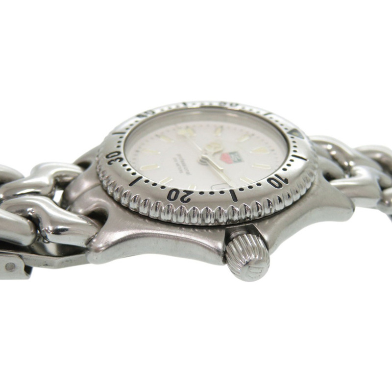 泰格豪雅 WG1312-2 Cell Date 不鏽鋼腕錶,白色錶盤,銀色石英機芯,1048 HEUER-5