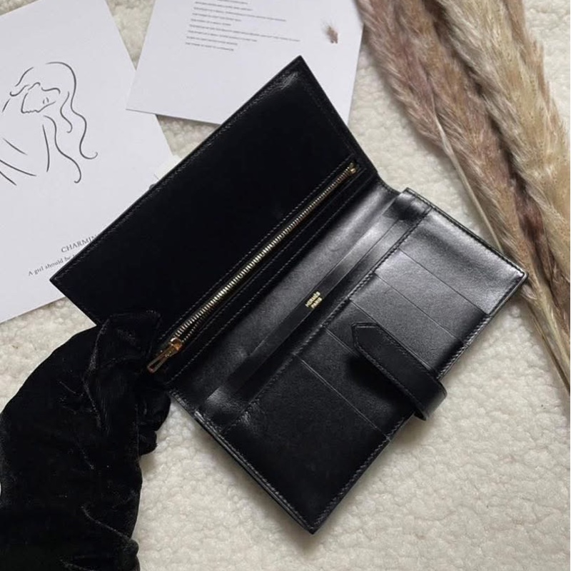 Hermes  box 皮 黑金 bearn 長夾-1