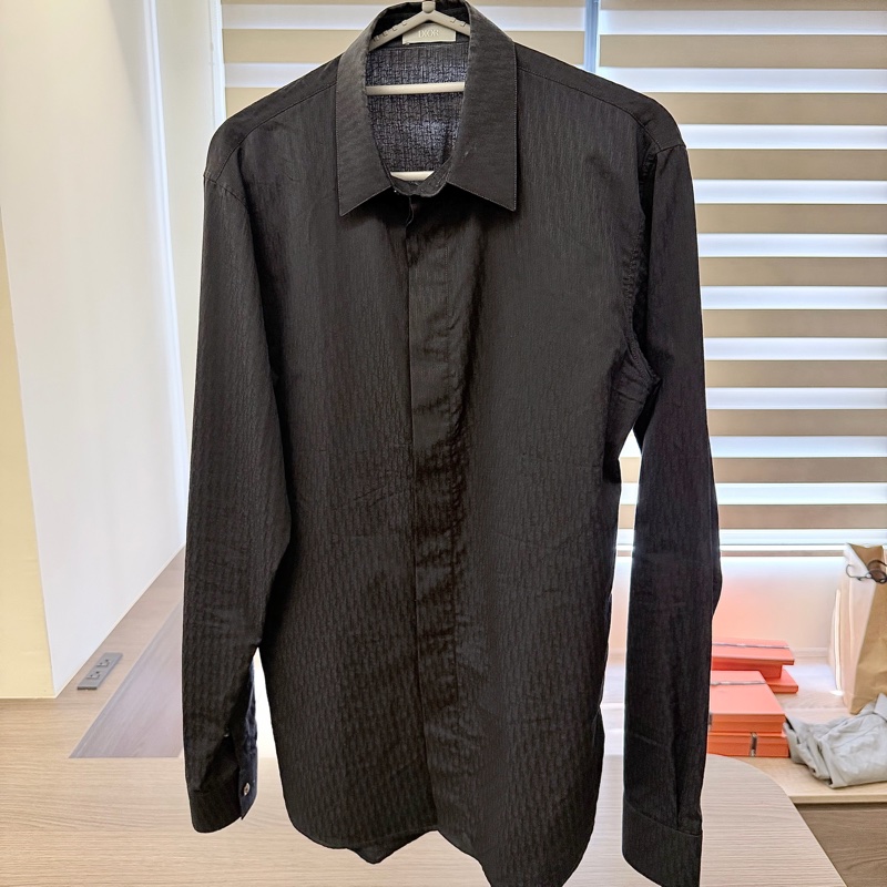 Dior 男士黑色長袖襯衫-1