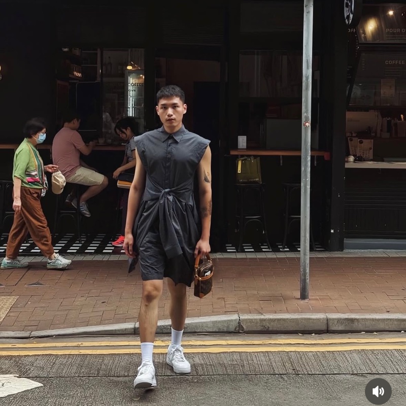 四袖背心襯衫/打褶短褲(整套)-0