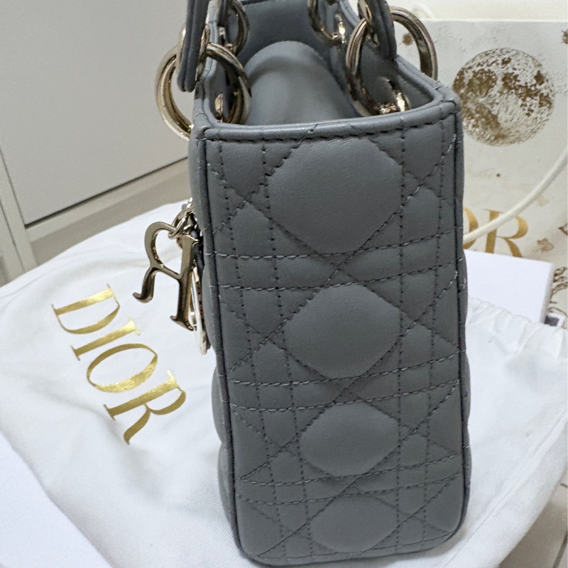 「配件齊全」Lady Dior 4格黛妃包 石灰色 小號 2022年微風廣場購入-1