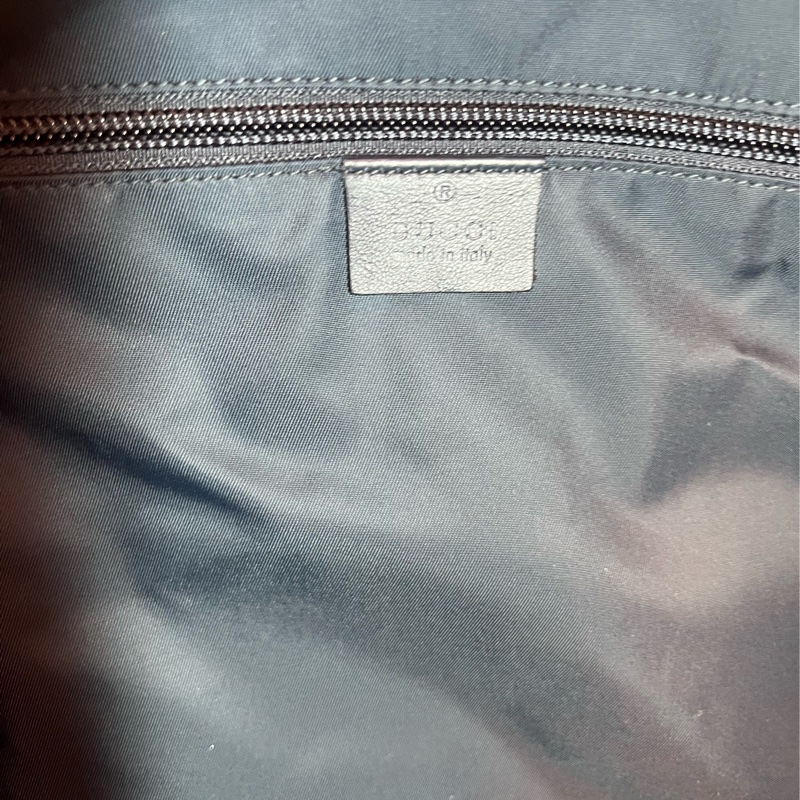 Gucci 米白/深藍色GG Logo Supreme帆布旅行袋/有拉桿-10