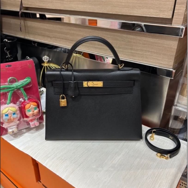 Hermes Kelly 32 黑色金扣 Stamp A-1
