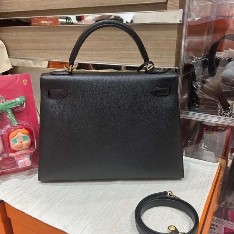 Hermes Kelly 32 黑色金扣 Stamp A-2