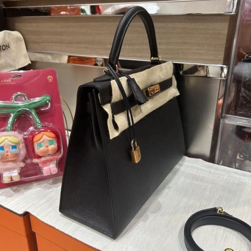 Hermes Kelly 32 黑色金扣 Stamp A-7