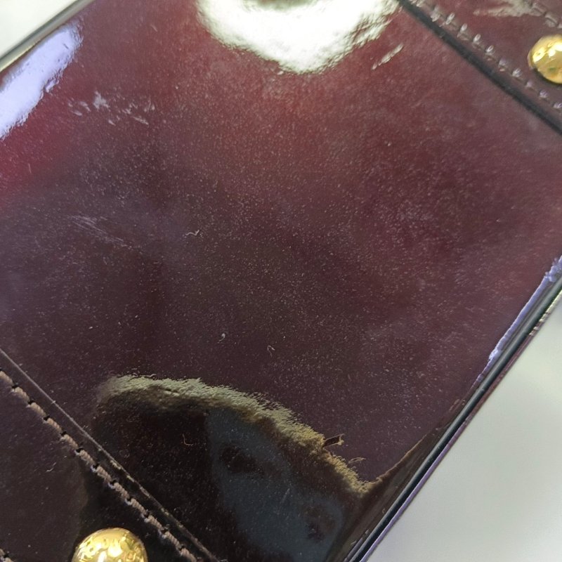 LOUIS VUITTON ALMA BB 拼色漆皮壓紋貝殼包 肩背包 手提包 金色五金 可拆卸肩帶-10