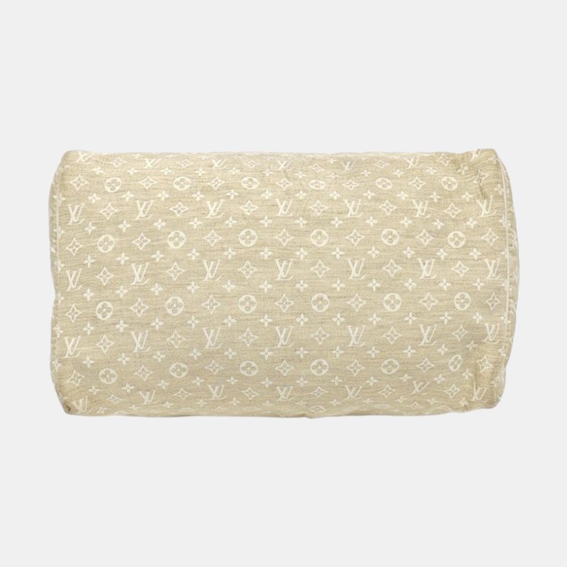 LOUIS VUITTON SPEEDY30 米色帆布老花波士頓包手提包 金色五金 中古款-5