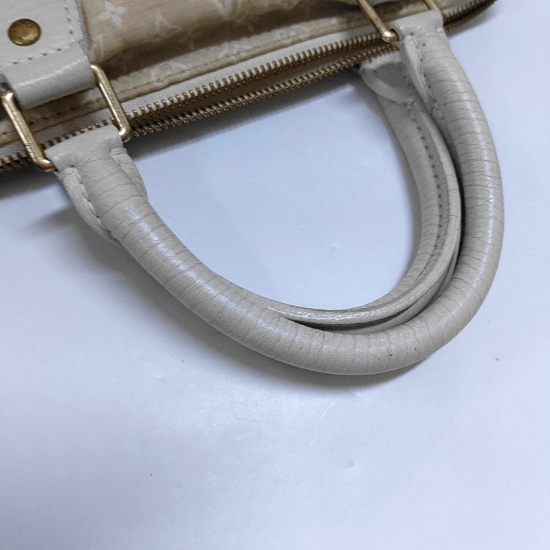 LOUIS VUITTON SPEEDY30 米色帆布老花波士頓包手提包 金色五金 中古款-8