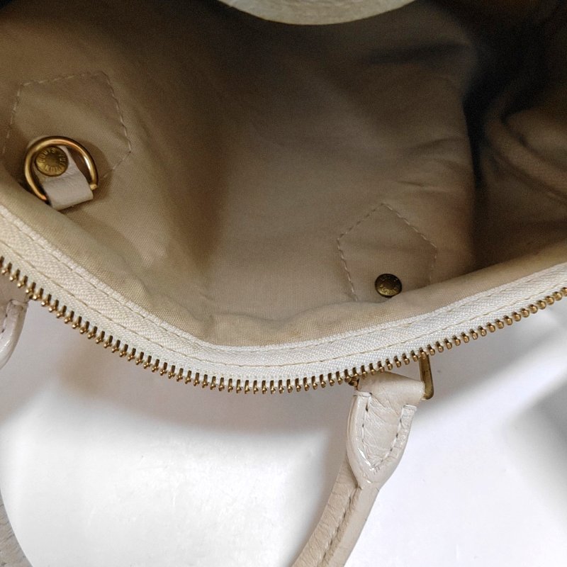 LOUIS VUITTON SPEEDY30 米色帆布老花波士頓包手提包 金色五金 中古款-12
