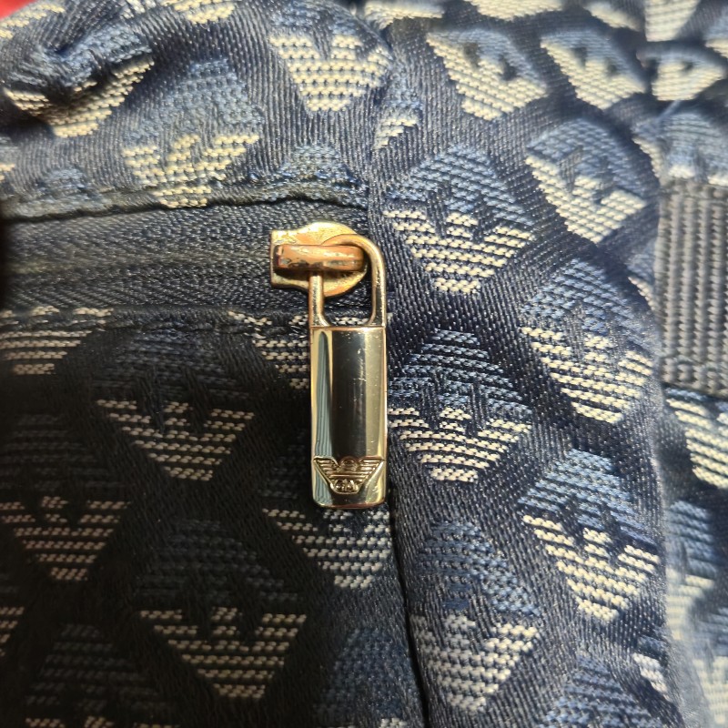 ARMANI JUNIOR 亞曼尼 logo 緹花織紋後背包-6