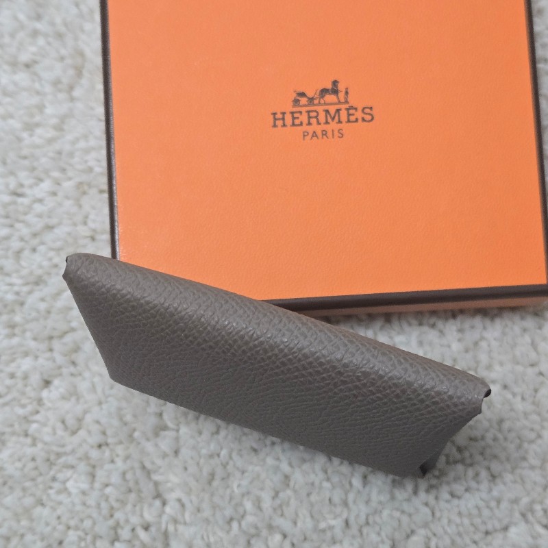 Hermes 愛馬仕 零錢包 卡片夾 bastia 大象灰-4