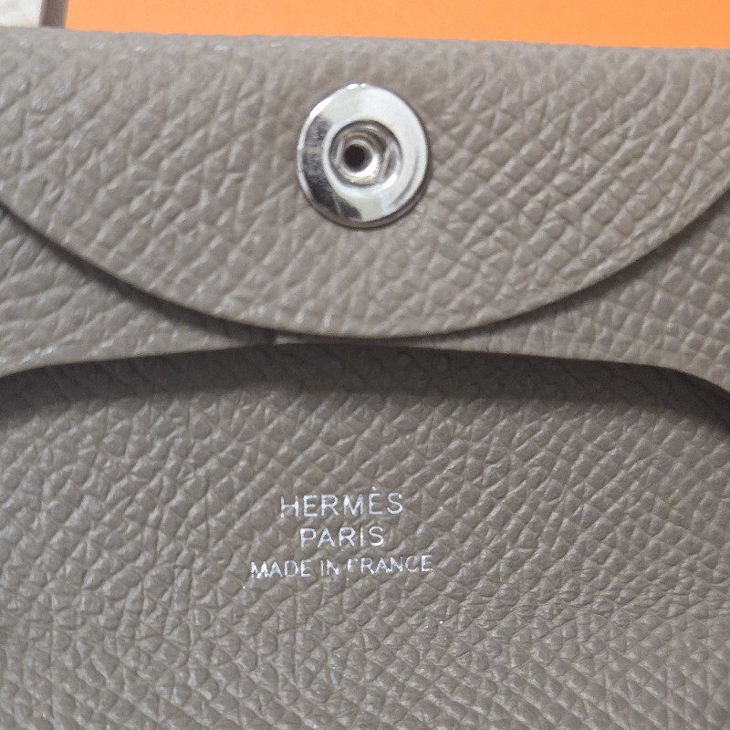Hermes 愛馬仕 零錢包 卡片夾 bastia 大象灰-7