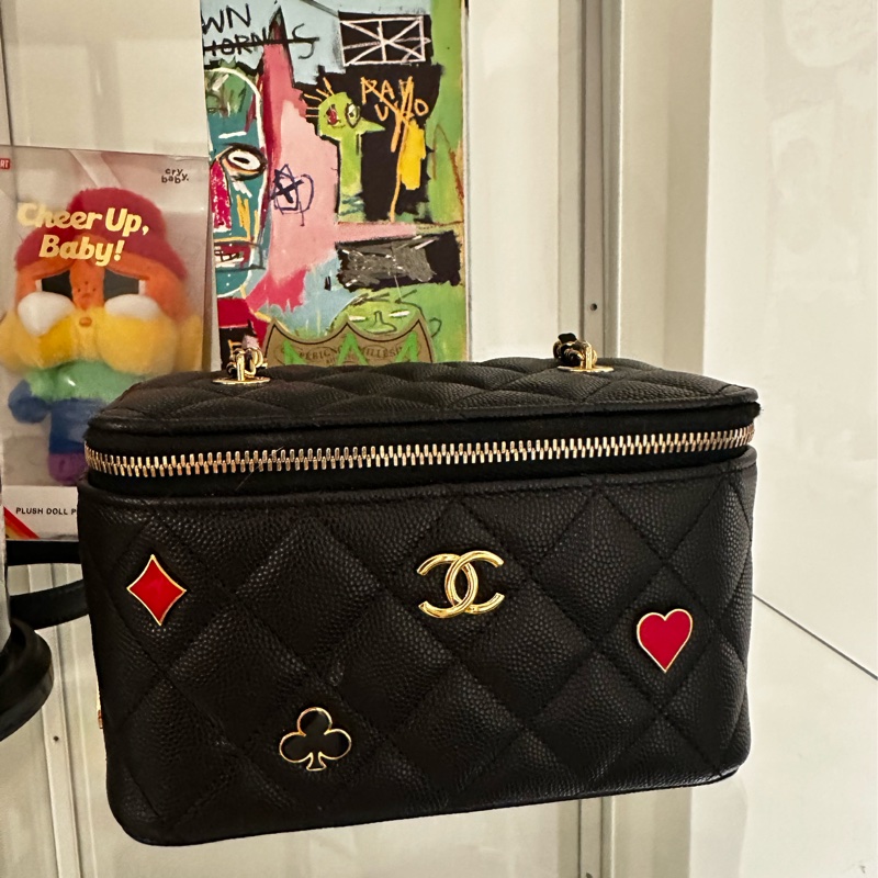 CHANEL Casino系列長盒子荔枝皮淡金鏈-0