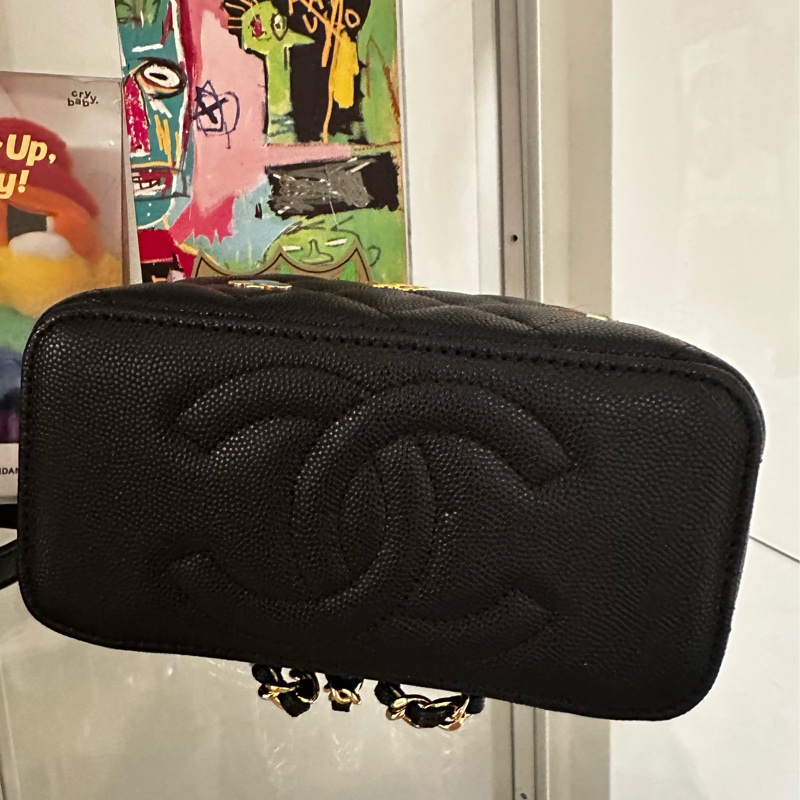CHANEL Casino系列長盒子荔枝皮淡金鏈-8