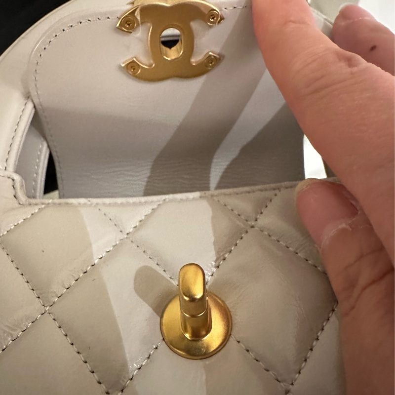 CHANEL MINI Kelly 包(灰色金釦-4