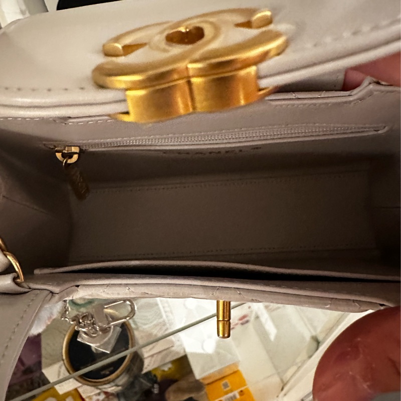 CHANEL MINI Kelly 包(灰色金釦-5